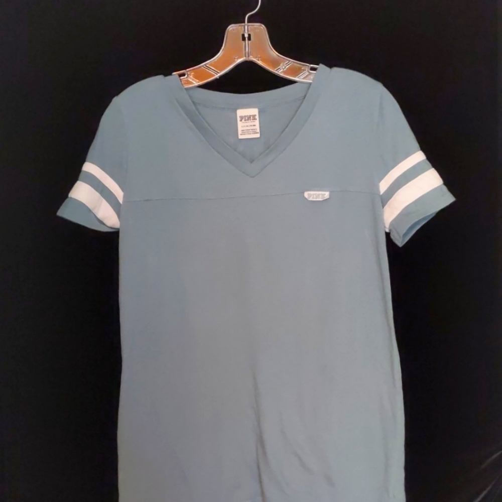 PINK teal v-neck top